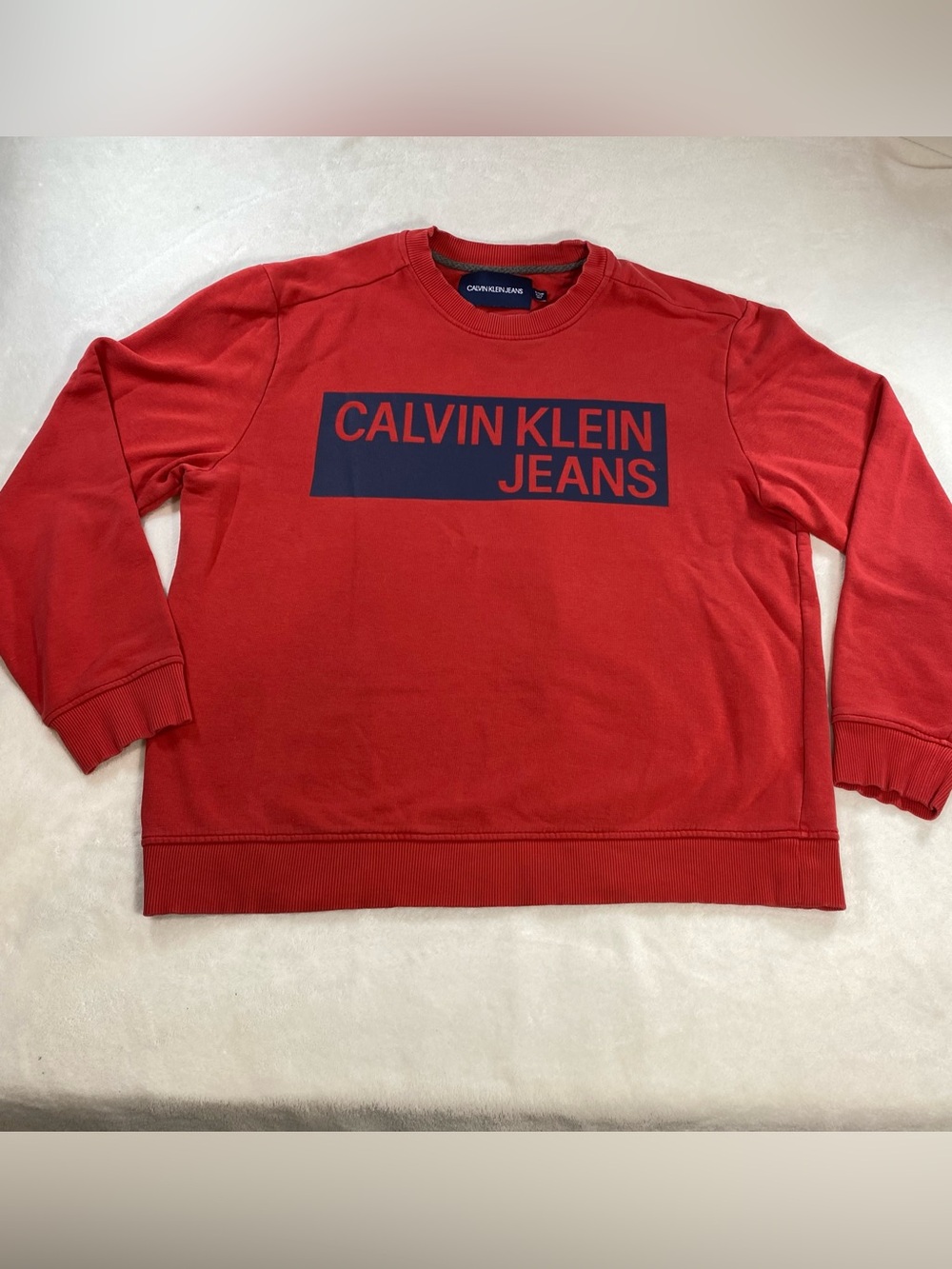 Calvin Klein Jeans Red Box Logo Crewneck Sweatshirt XL